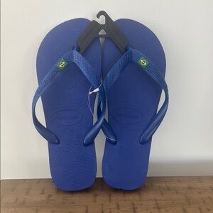 Havaianas Classic Brazil Logo Royal Blue Sandals
